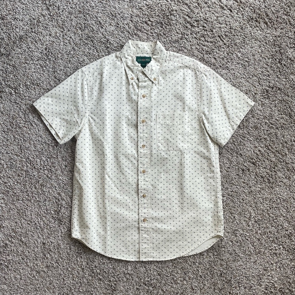 J Crew Anchor Short Sleeve Button Down Shirt